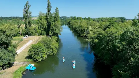prise de vue aérienne du débarcadère de saint aulaye